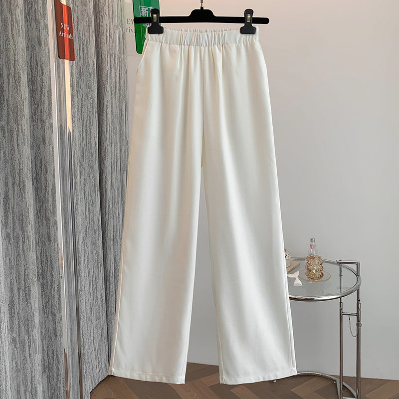 Relaxed Loose Cotton Linen Wide Leg Pants for Women White Linen Trousers Summer Thin Casual Long Pants