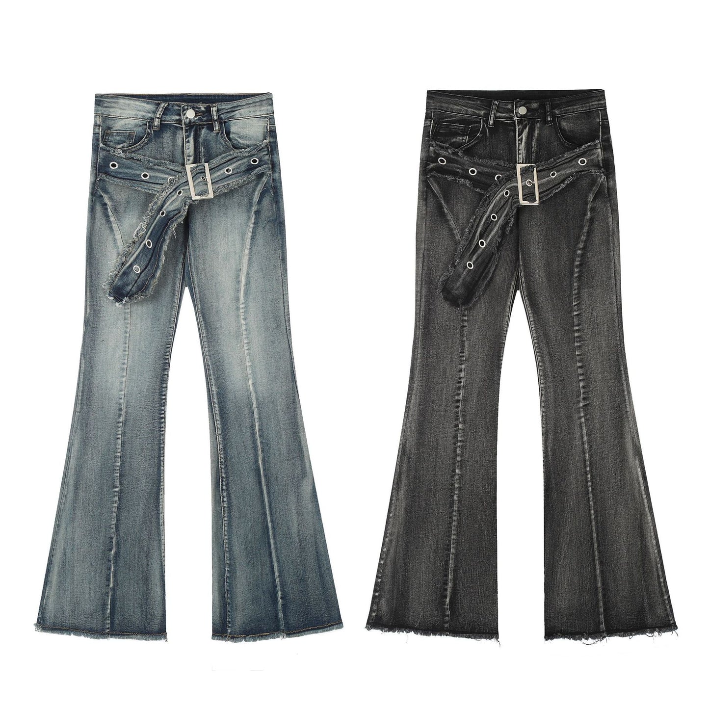 Straight leg micro flared casual pants