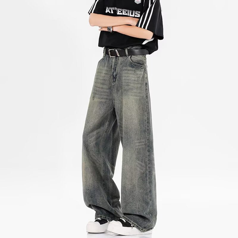 Vintage washed cat whisker jeans