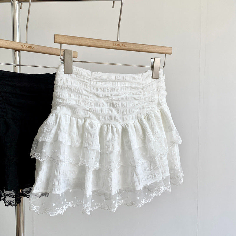 Mesh Lace Ballet Pure & Seductive Style High-Waisted Lace Skirt Women's Arrival Anti-See-Through Short Skirt