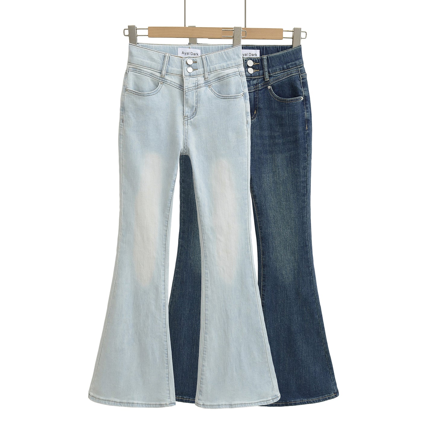 High Hip Flared Denim Pants