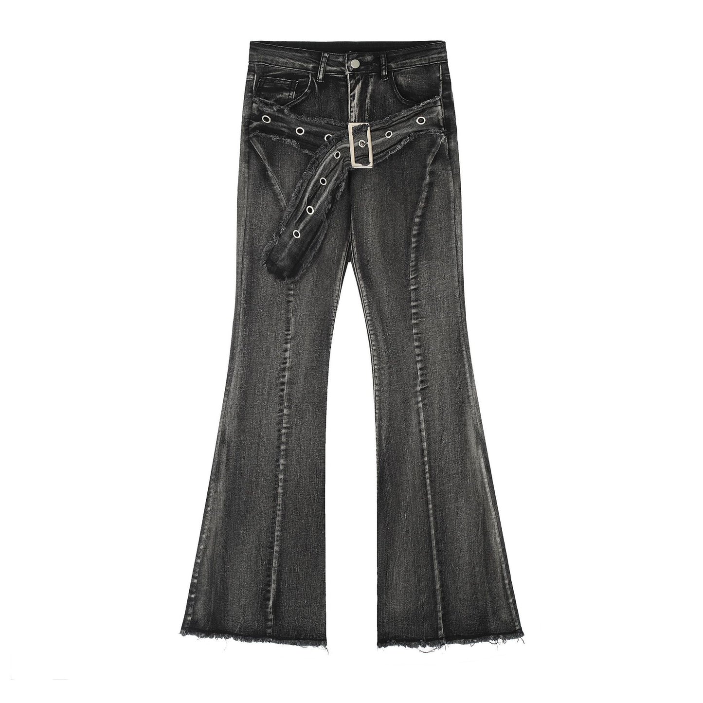 Straight leg micro flared casual pants