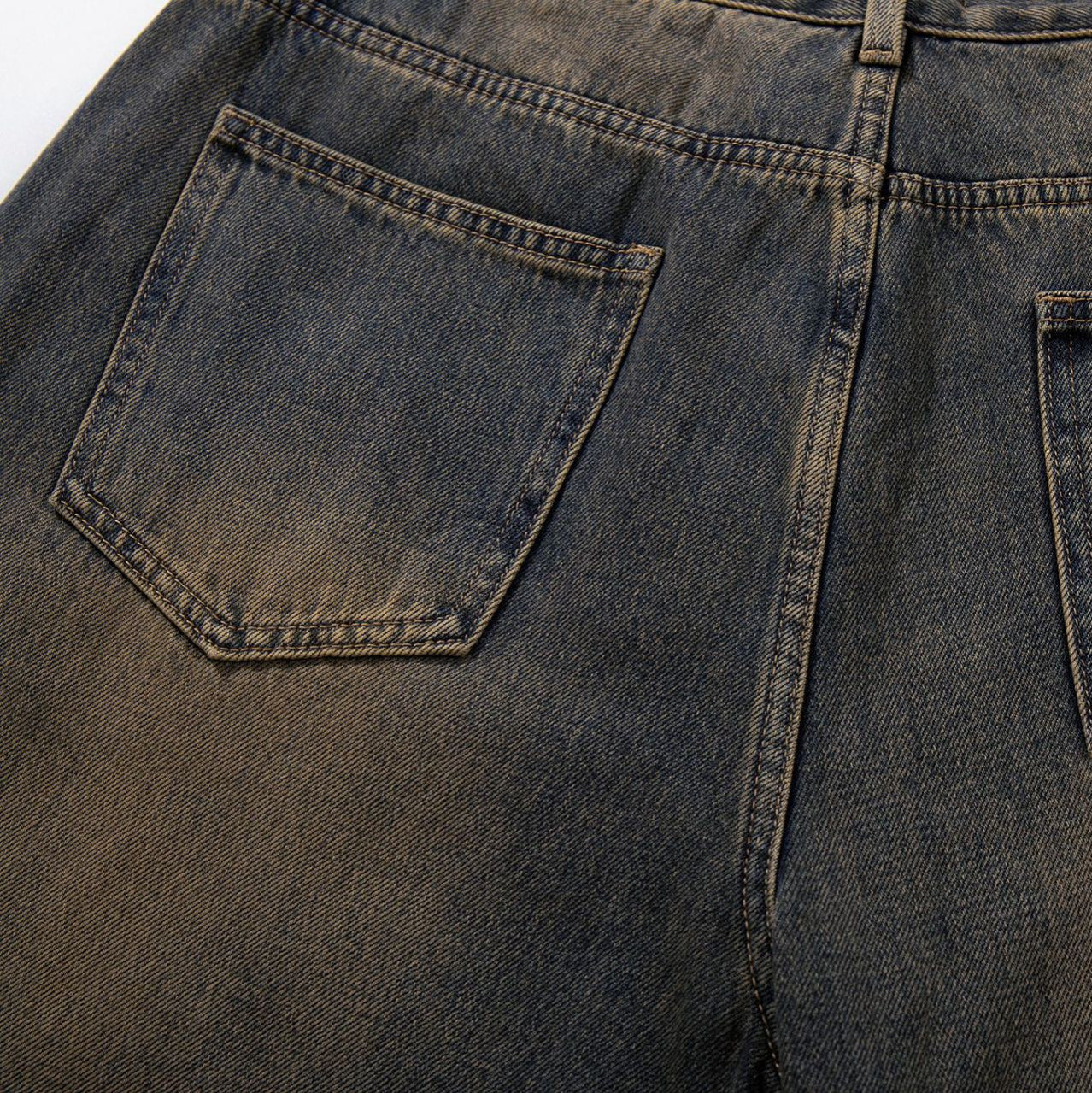 Retro Washed Loose Straight Jeans