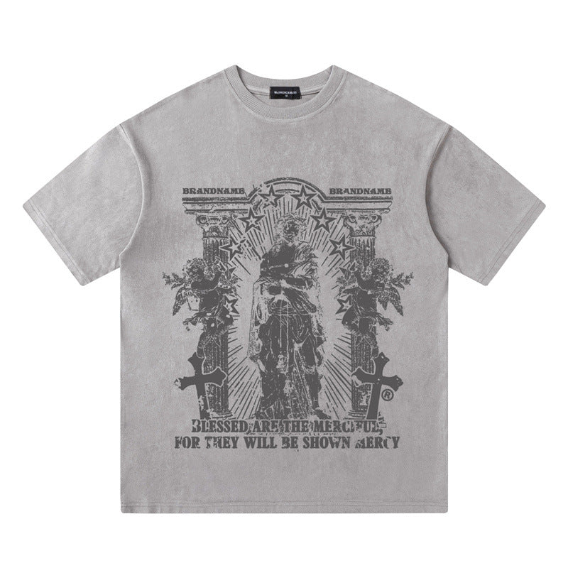 Character Cross Printed Loose Men's and Women's T-Shirts