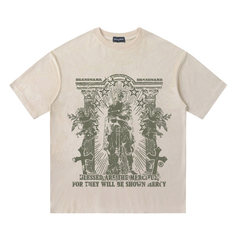 Character Cross Printed Loose Men's and Women's T-Shirts