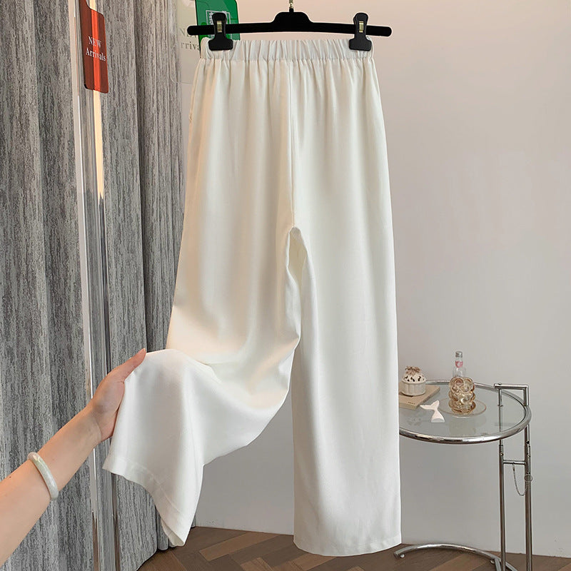 Relaxed Loose Cotton Linen Wide Leg Pants for Women White Linen Trousers Summer Thin Casual Long Pants