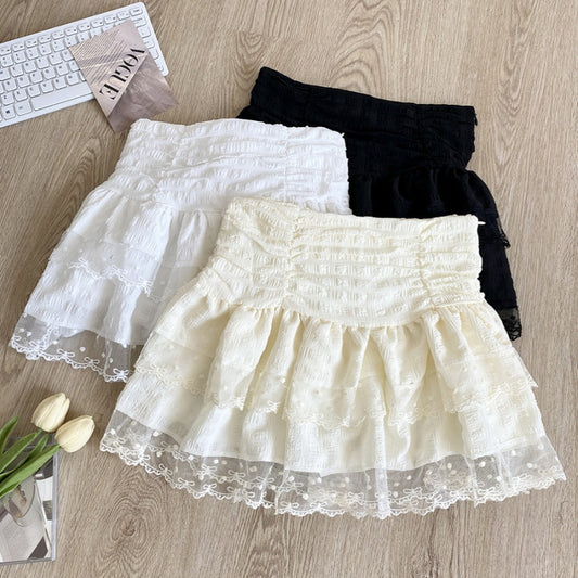 Mesh Lace Ballet Pure & Seductive Style High-Waisted Lace Skirt Women's  Arrival Anti-See-Through Short Skirt