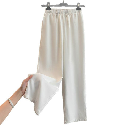 Relaxed Loose Cotton Linen Wide Leg Pants for Women White Linen Trousers Summer Thin Casual Long Pants