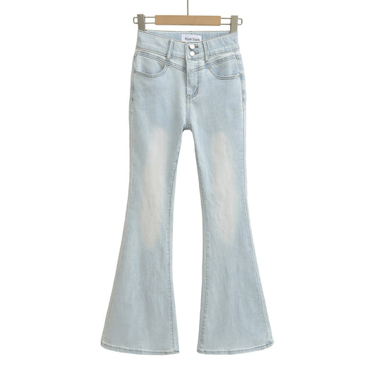 High Hip Flared Denim Pants