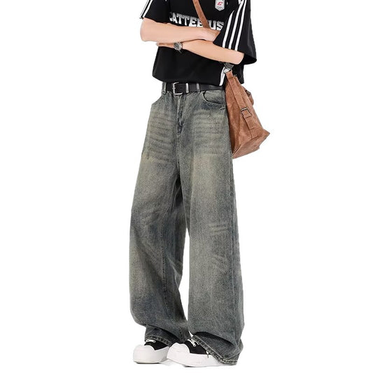 Vintage washed cat whisker jeans