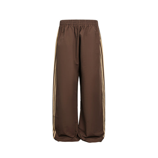 Casual Tape Color Block Sports Pants Unisex Loose Leisure Trousers