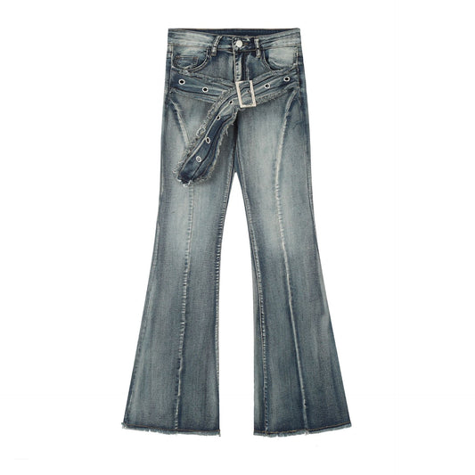 Straight leg micro flared casual pants